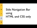 Side Navigation Bar using HTML and CSS with Animation Effect csPoint web designing tutorials
