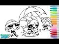 Powerpuff Girls Rainy Day Coloring Page Blossom Buttercup Bubbles PPG Rainbow Splash