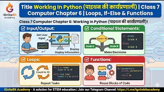 Working In Python Class 7 Computer Chapter 6 Loops If-Else Functions