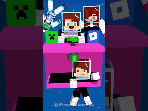 JJ will Choose Minecraft or Roblox? - MAIZEN Minecraft Animation #shorts