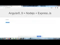 Angular 8 with node js and express js