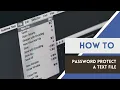Tip How To Password Protect A Text File