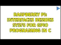 Raspberry Pi Interfaces besides sysfs for GPIO programing in C 2 Solutions