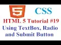 HTML 5 Tutorial Using TextBox Radio and Submit Button in HTML