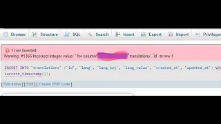 MySql can t make column auto - increment Incorrect integer value for column id at row 1