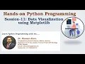 Hands-on Python Programming - Session 11 By Dr Rizwan Alam Data visualization using Matplotlib