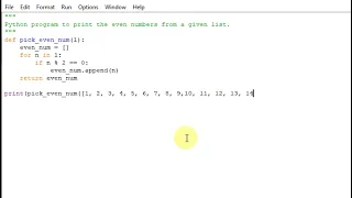 Python program to print the even numbers from a given list
