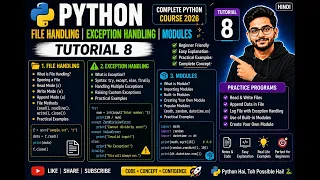 Python File Handling Exception Handling Modules Tutorial 8