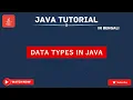 java tutorial for beginners data types in java Data Types in Java Programming Bengali