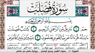 تحفيظ سورة فصلت صفحة مكررة 3 مرات للحفظ والمراجعة والتثبيت وديع اليمني 