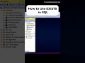 SQL Tutorial How to Use the EXISTS Operator