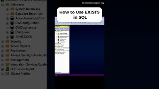 SQL Tutorial How to Use the EXISTS Operator