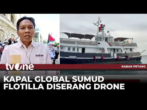 Detik-detik Kapal Misi Kemanusiaan ke Gaza Diserang Drone