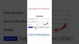 Subscribe For More Simple Calculator Using Javascript