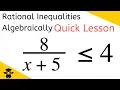 Solving rational inequalities-Algebraically