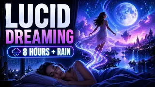 Lucid Dreaming Music Dark Screen | 8 Hours with Rain