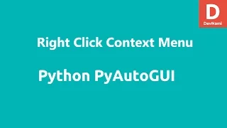 Python Pyautogui Right Click Menu