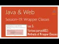 Wrapper Classes in Java Various parseABC Methods of Wrapper Classes in Java