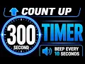 300 Second Timer with Sound 5 Minute Count Up Timer