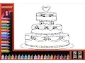 Wedding Cake Coloring Pages For Kids - Wedding Cake Coloring Pages