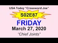 S02E87 USA Today Crossword Chief Joints March 27 2020