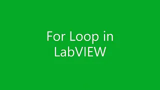 Using For Loop in LabVIEW