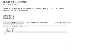Java Finding factorial using recursion