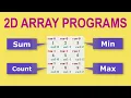 2D Array Programs in Java