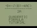 TI-BASIC Quadratic Formula Program