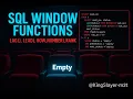 4 Must-Know SQL Window Functions ft Theatre Seat Booking Logic