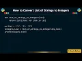 How to Convert List of Strings to Integers
