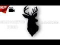 Black Silhouette Art of a Deer Head with Antlers Stunning Animal Artwork