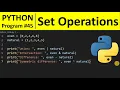 Python Program - Set Operations in Python