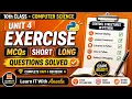 Unit 4 Python Exercise Solved MCQs Short Long Questions Class 10