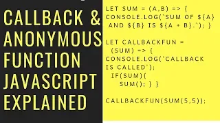 Advanced JavaScript Callback and Anonymous Function in JavaScript in Hindi