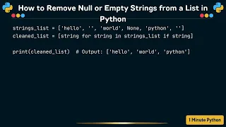 How to Remove Null or Empty Strings from a List in Python