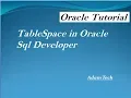 How to Create tablespace in oracle sql developer