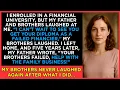 Download Lagu Ik schreef me in voor een financiële universiteit, maar mijn vader en broers lachten me uit. \
