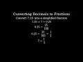 7 25 as a Fraction simplified form
