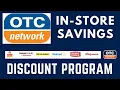 OTC network card In-store savings discount programs