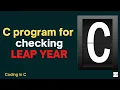Code In C C Program For Checking Leap Year Programming In C Basic Concepts