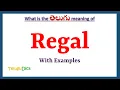 Regal Meaning in Telugu Regal in Telugu Regal in Telugu Dictionary