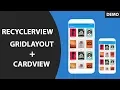 RecyclerView CardView with Gridlayout Demo