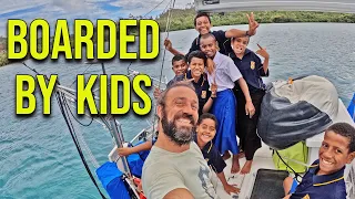 Fijian School Children Take Over Our Sailboat – Episode 156