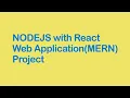 NodeJS with React Web Application MERN Project Part1 Visualpath