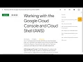 Working with the Google Cloud Console and Cloud Shell AWS