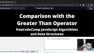 Comparison with the Greater Than Operator Basic JavaScript freeCodeCamp tutorial