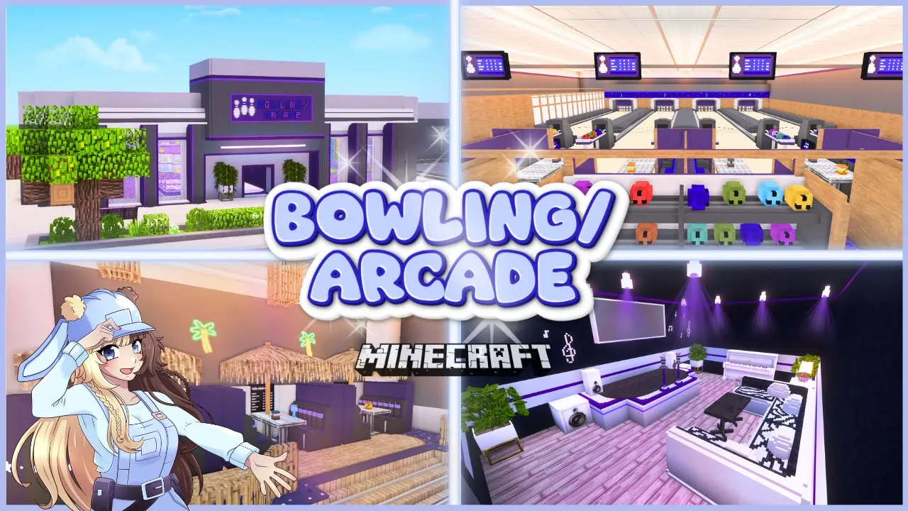 I Built a DETAILED Bowling Alley / Arcade in Minecraft!