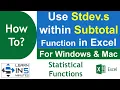 How to use Stdev s Standard Deviation within Subtotal Function in MS Excel Learn in 5 Minutes