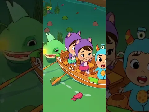 Row Row Row Your Boat Down the Scary Stream #halloween #rowrowrowyourboat #forkids #youtube #shorts